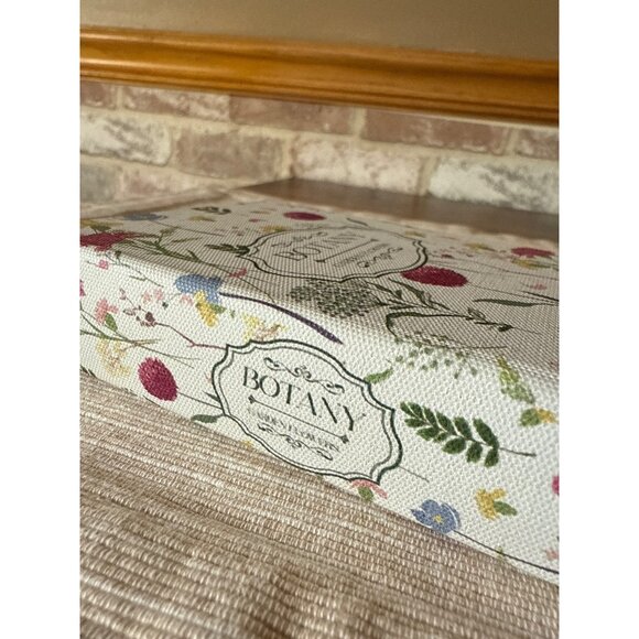 Versa Botany Decorative Box Hidden Storage Book Canvas Wood Set of 2 Floral - Picture 10 of 14